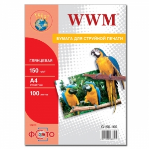 Фотобумага WWM, глянцевая 150g/m2, A4, 100л (G150.100)  Фотобумага струйного принтера Днепропетровске, Ялте, Симферополь, Кривой Рог: цена, купить